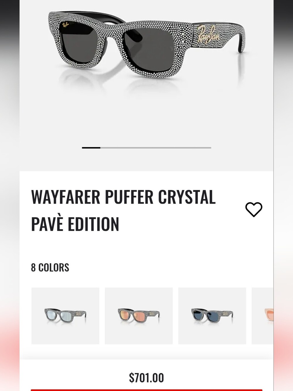 Ray-Ban Wayfarer Puffer Crystal Pavé Sunglasses - Black & Silver